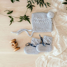 Load image into Gallery viewer, Snuggle Hunny Kids Merino Wool Baby Bonnet &amp; Booties - Blue
