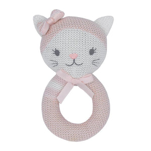 Daisy the Cat Knitted Rattle