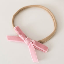 Load image into Gallery viewer, Snuggle Hunny Kids Velvet Petite Bow - Rose Pink
