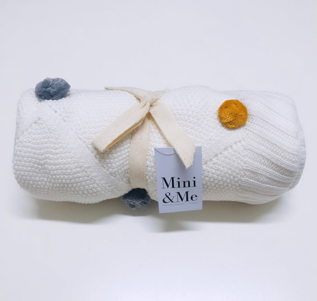 Mini & Me Pom Pom Baby Blanket