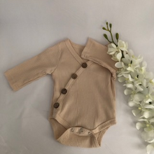 Load image into Gallery viewer, C&amp;T Ribbed Long Sleeved Button Bodysuit

