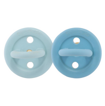 Load image into Gallery viewer, Bumi Bébé Pacifier 2-pack Round 3-36 months - Sky Blue &amp; Denim

