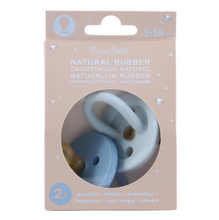 Load image into Gallery viewer, Bumi Bébé Pacifier 2-pack Round 3-36 months - Sky Blue &amp; Denim

