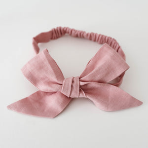 Snuggle Hunny Kids Linen headband - Dusty Pink