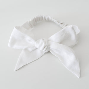 Snuggle Hunny Kids Linen headband -White