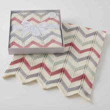 Load image into Gallery viewer, Blush Zig-Zag Knit Blanket
