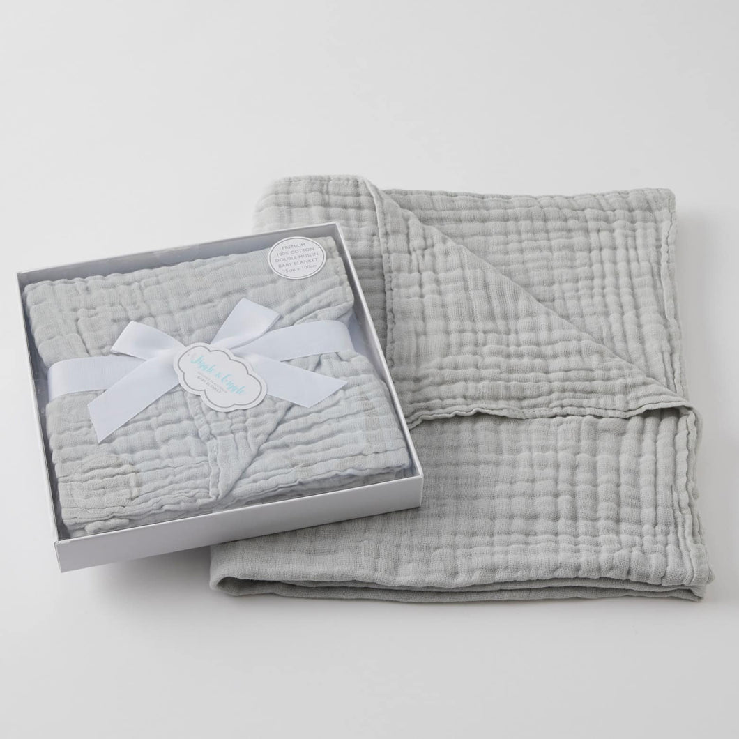 Grey Double Muslin Cotton Blanket