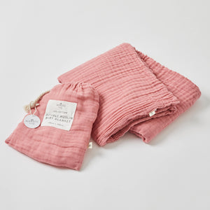 Double Muslin Cotton Blanket - Dusty Pink