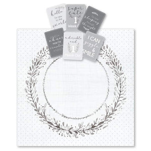 Grey Wreath Milestone Muslin & Baby Milestone Photo Cards