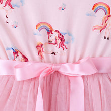 Load image into Gallery viewer, Designer Kidz - Rainbow Unicorn Short Sleeve Tutu Dress

