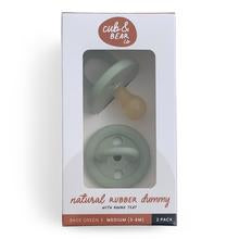 Cub & Bear Natural Rubber Dummy 2-pack - Sage