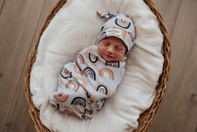 Load image into Gallery viewer, Snuggle Hunny Kids Swaddle &amp; Beanie Set - Sunset Rainbow
