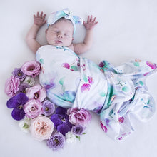 Load image into Gallery viewer, Snuggle Hunny Kids Baby Jersey Wrap &amp; Topknot Set - Sweet Petal
