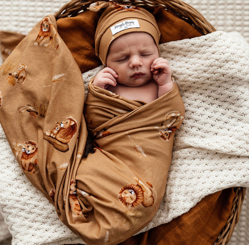 Snuggle Hunny Kids Baby Jersey Wrap & Beanie Set - Roar