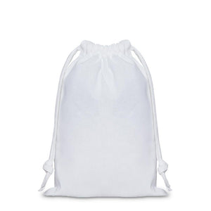 Drawstring Keepsake Bag - White Cotton
