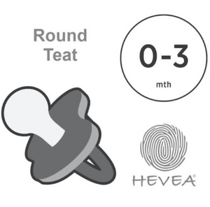 Hevea Pacifier Round 0-3 months - Shiitake Grey
